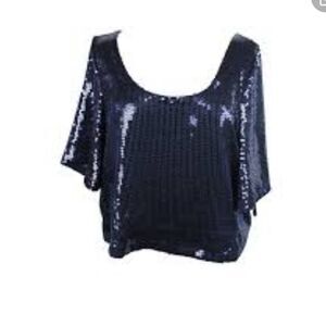 Free People sequin top, blue, XS